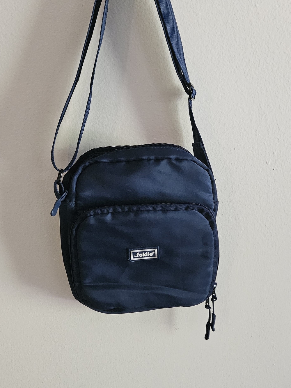 The Foldie Navy Messenger Crossbody Bag for Men. Travel, Vacation, Summer, Hike